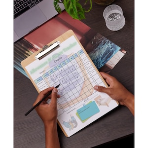 Allowance & Chore chart for kids, Allowance tracker, Printable allowance tracker, Editable PDF allowance tracker