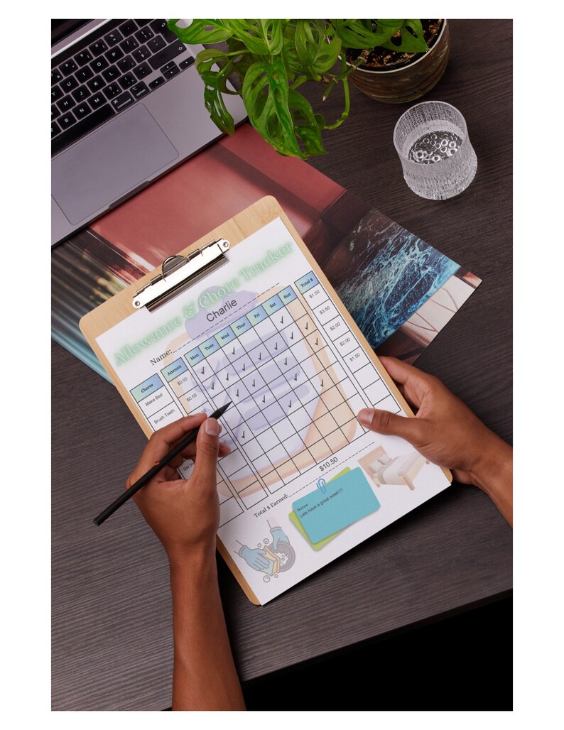 Allowance & Chore Chart for Kids, Allowance Tracker, Printable ...