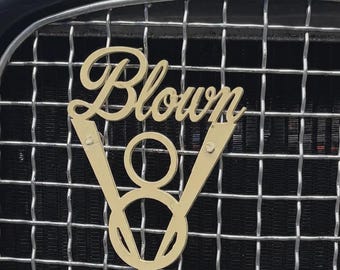 Ford "Blown" V8 Metal Emblem – Classic Car Hot Rod Ornament, Garage Decor