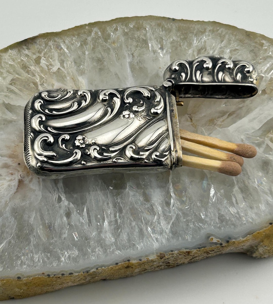 Antique Match Safe - Sterling 925/1000 - Art Nouveau - Victorian Vesta ...