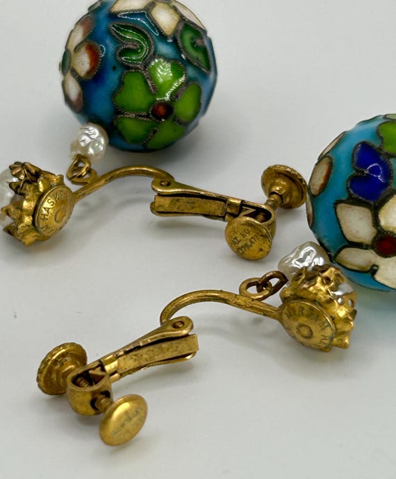 Miriam Haskell Drop Earrings - Handcrafted Cloiso… - image 7