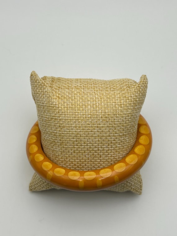 RARE Injected Dot Bakelite Bangle -  Butterscotch… - image 9