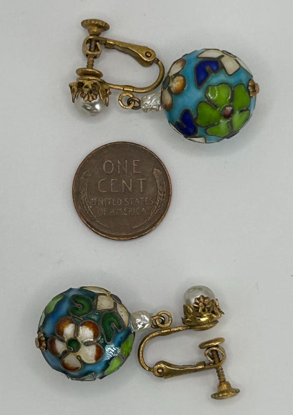 Miriam Haskell Drop Earrings - Handcrafted Cloiso… - image 5