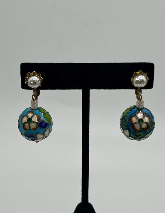 Miriam Haskell Drop Earrings - Handcrafted Cloiso… - image 1