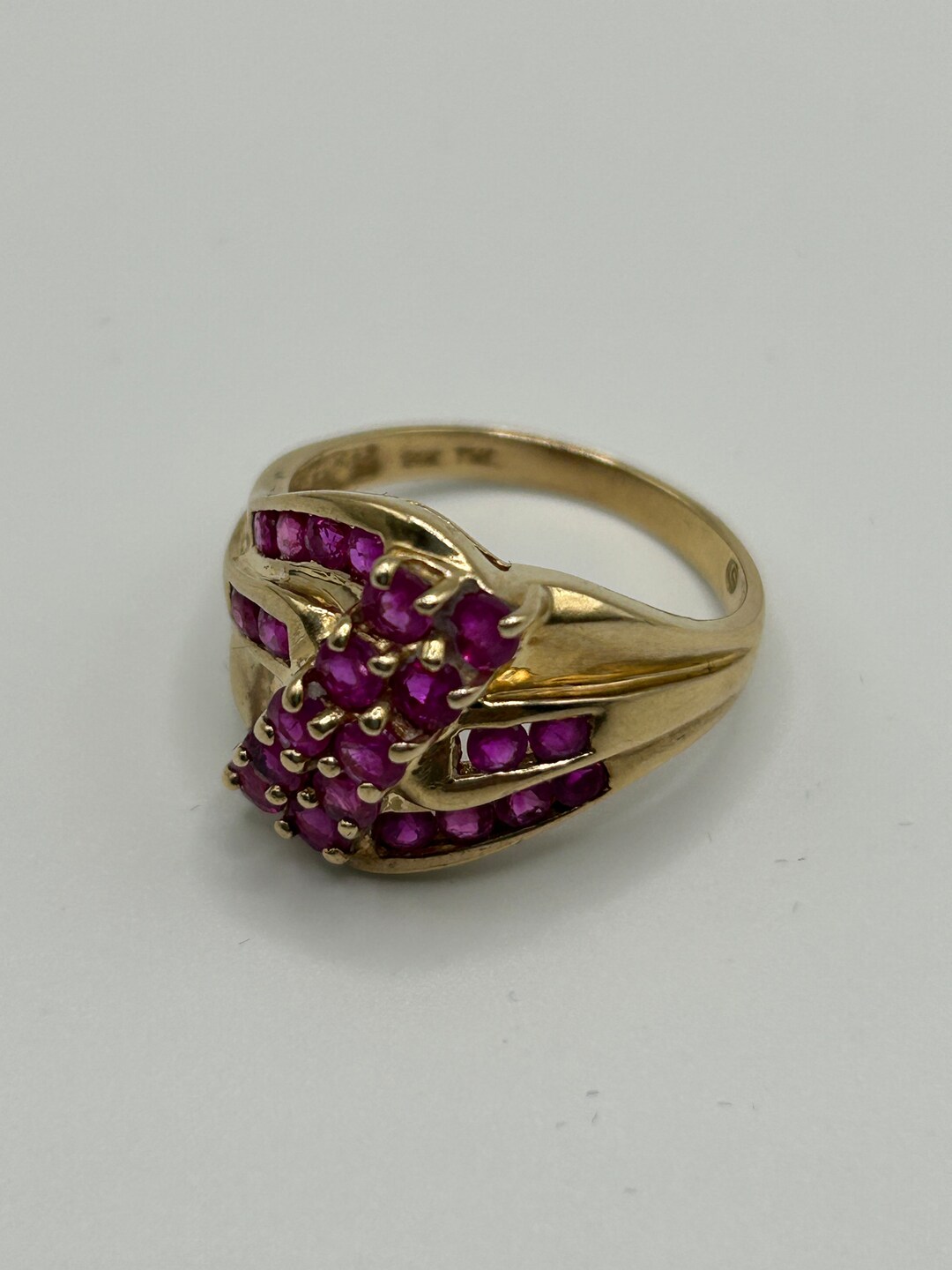 Thl Rings Images 14K Gold and Ruby Ring - Marked 14K THL - 1980s Vintage Cocktail Ring ...