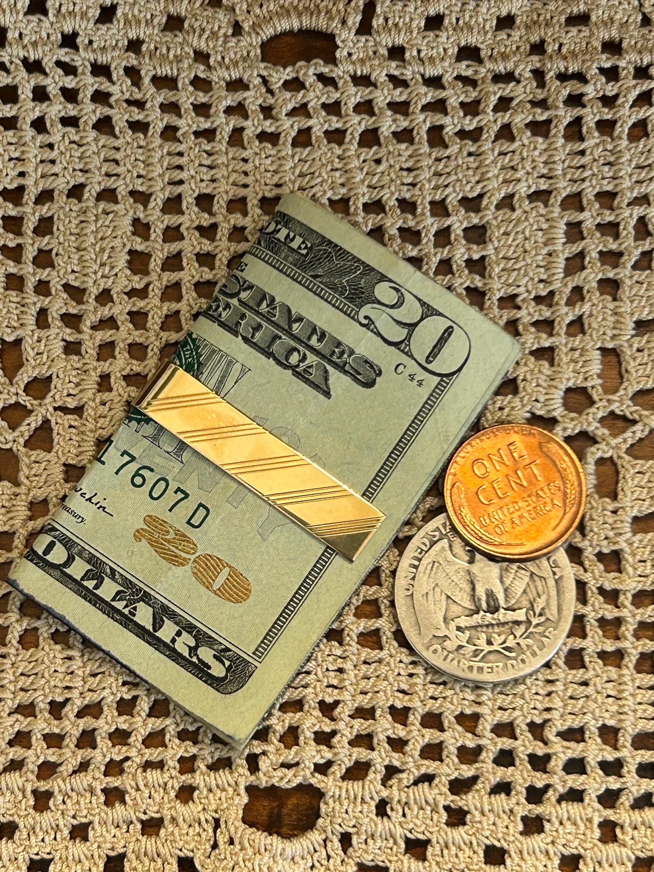 DESTINO 14K Gold Money Clip / Tie Clip - Mid Century Men's Luxury