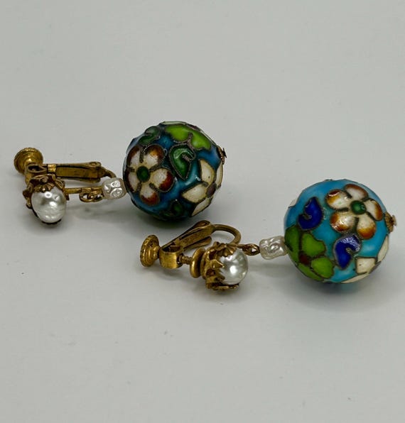 Miriam Haskell Drop Earrings - Handcrafted Cloiso… - image 2