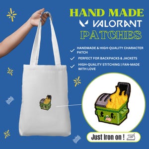 Patch feu de benne à ordures, produits de pulvérisation Valorant, cadeau drôle pour gamer, thermocollant pour vestes, chemises et pulls, patch moral brodé