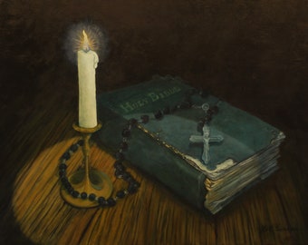 The Light In The Darkness  - Art Print of Original Painting - Religious Art
