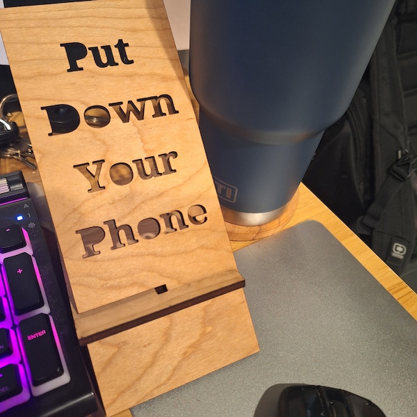 Put Down Your Phone: Extra Large Handcrafted Wooden Phone Stand