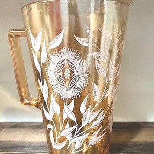 Jeannette Marigold Carnival Glass Cosmos Beautiful Pitcher