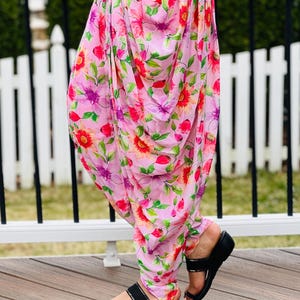 Floral Dhoti Pant: Handmade Indo-Western Pleated Dress