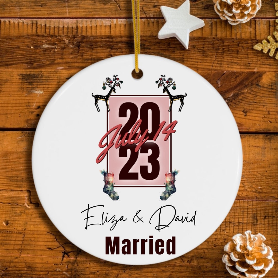 First Christmas Married Custom Date Calendar Ornament, Personalized
