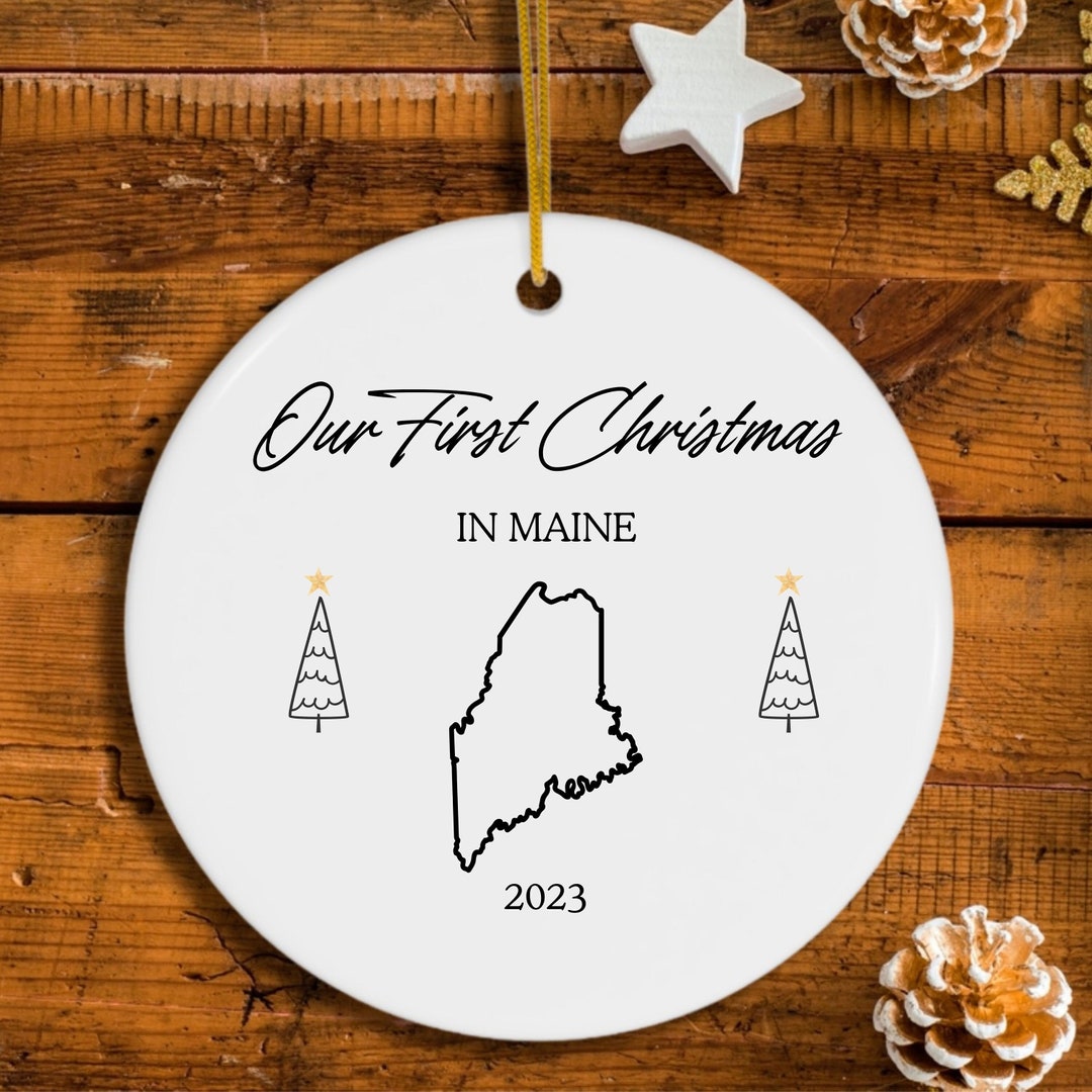 Maine Ornament, Custom State Moving Ornament, Moving Away Gift, New