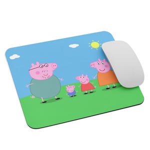 Peppa Pig - Alfombrilla de ratón NUEVA de 9,5" x 7,75" antideslizante para ordenador portátil para juegos - / ¡Excelente regalo! / Alfombrilla de ratón de Peppa Pig con dibujos animados