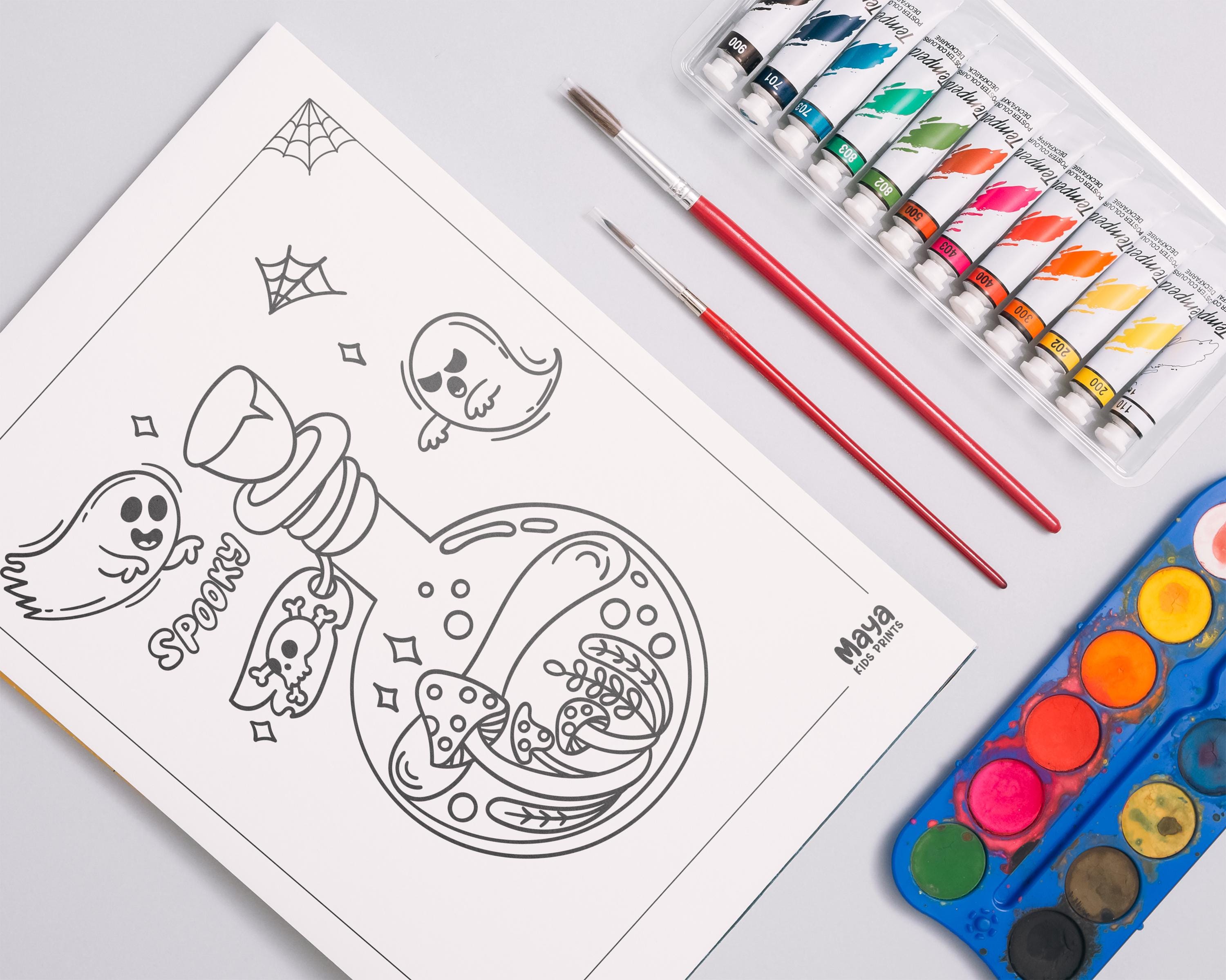 Halloween Coloring Pages for Kids - Cute and Fun Spooky Season Gift ...