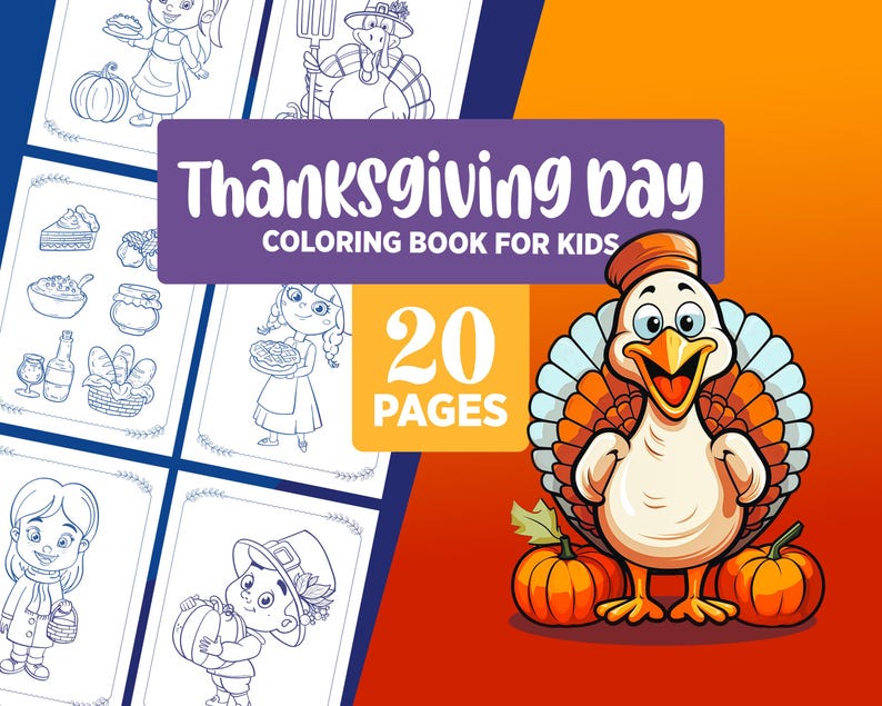 Thanksgiving Coloring Pages - Printable, Kids Coloring Book, Fun ...