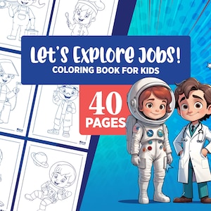 Druckbare Malseiten für Kinder, Malbuch, Beschäftigungs- und Berufserkundung, bildungsbezogene Kinderaktivität, digitaler Download
