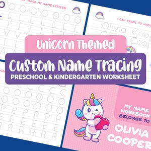 Rastreo de nombres personalizado, reconocimiento de letras para jardín de infantes y preescolar: práctica de escritura a mano, hojas de trabajo de rastreo de letras para niños