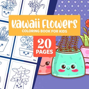 Disegni da colorare kawaii per la scuola materna - Disegni da colorare per bambini, fogli di lavoro stampabili, facili da colorare, attività divertenti ed educative per la scuola materna