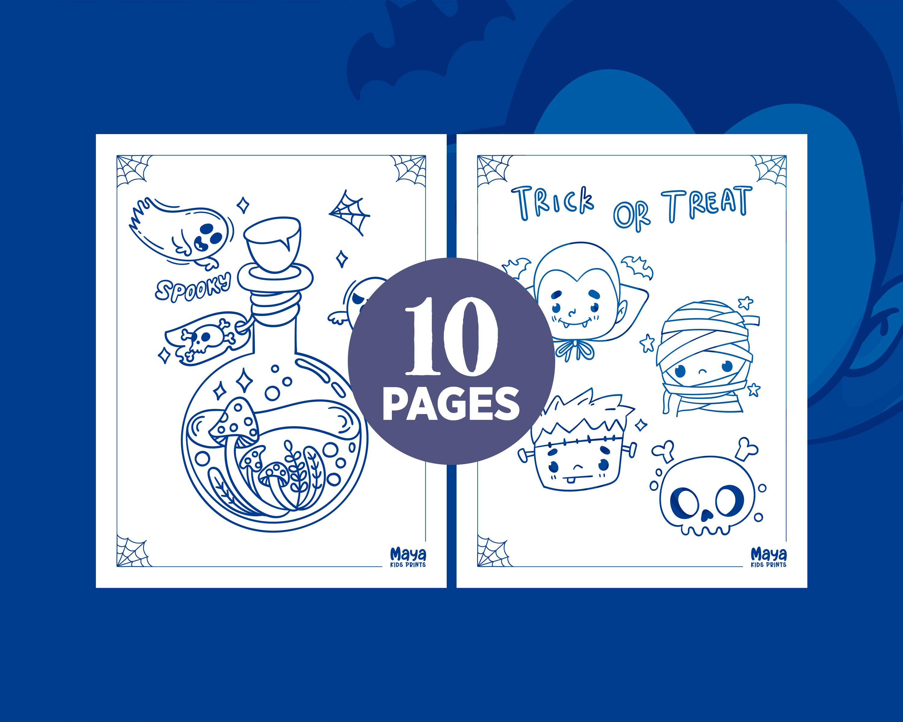 Halloween Coloring Pages for Kids - Cute and Fun Spooky Season Gift ...