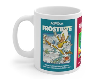 Mug Activision V2, Vintage Atari 2600 VCS Retro Games like Frostbite - River Raid - Crackpots  11 Oz Mug