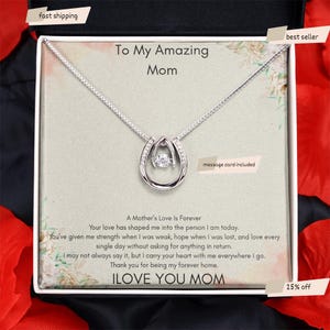 To My Amazing Mom Jewelry | Mom Gift Necklace with Sentimental Message | Perfect Mother’s Day or Birthday Present