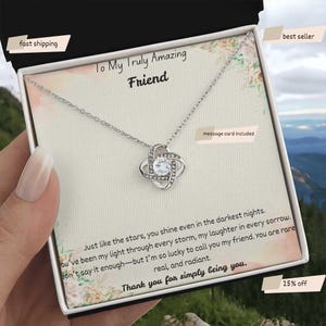 To My Truly Amazing Friend Necklace | Friendship Gift for Her | Pendant with Message Card | Sentimental Jewelry for Best Friend