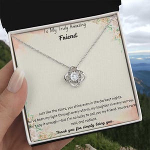To My Truly Amazing Friend Necklace | Friendship Gift for Her | Pendant with Message Card | Sentimental Jewelry for Best Friend