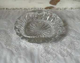 Round crystal glass ashtray 1960s
