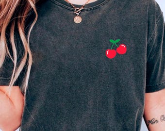 Retro Cherry Graphic T-Shirt: Unisex Lightweight Cotton Tee