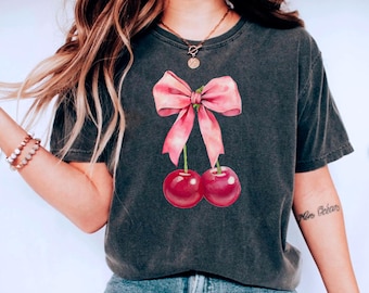 Vintage Cherry Graphic Tee - Retro Fruit T-Shirt