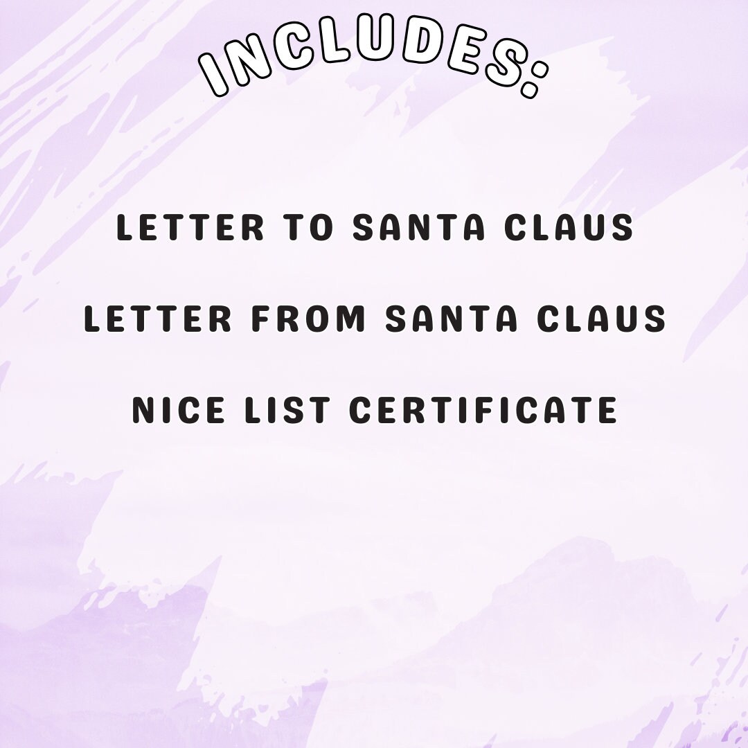Letter to Santa, Letter From Santa and Nice List Certificate Set ...