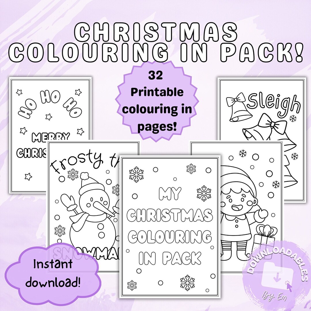 Christmas Colouring Kids, Printable, 32 Pages, Kids Colouring Pack ...