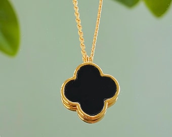 Collar colgante de oro de 18 quilates, regalo para ella, collar de oro, collar de plata