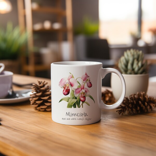 Minnesota Flower Mug For Coffee Drinkers State Flower Gift Mug of Minnesota Flower Gift Mug