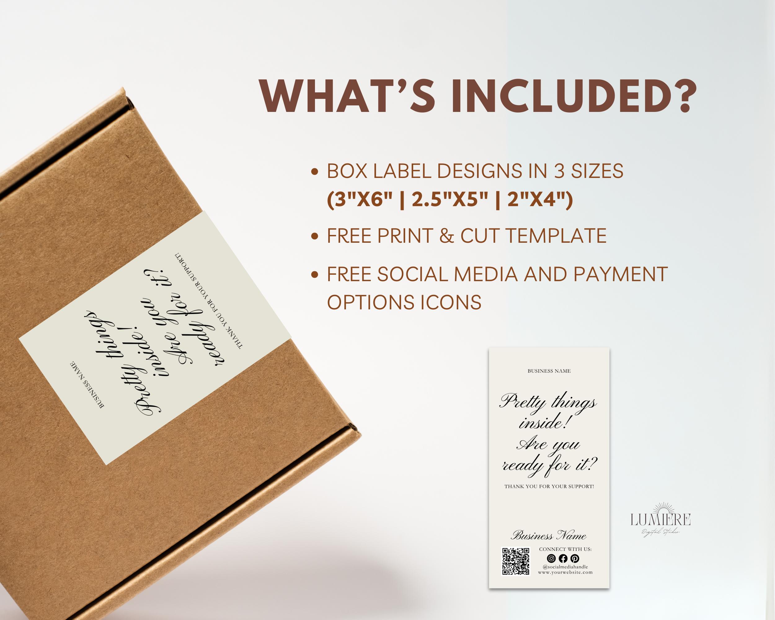 Minimal Box Seal Sticker Packaging Design, Editable Box Label Template ...