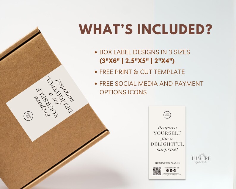 Minimal Box Label Design, Luxury Box Seal Label Template, DIY Packaging ...