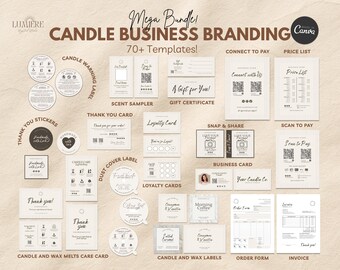 Editable Candle Starter Kit Candle Branding Bundle, Candle Business Branding Kit, DIY Candle Label Design Printable Candle Making Kit - LAUR