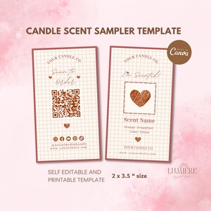Candle Scent Sampler Card Canva Template, Retro Wax Melt Tester Card, Fragrance Tester, Candle Business Package Insert Scent Tester- 03CBK