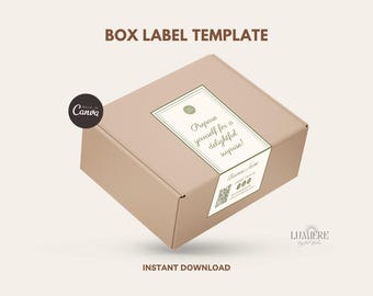 Box Label Design, Custom Box Seal Label Template, DIY Printable ...