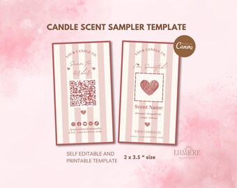 Candle Scent Sampler Card Canva Template, Wax Melt Tester Card, Fragrance Tester, Small Business Candle Package Insert Scent Tester- 03CBK