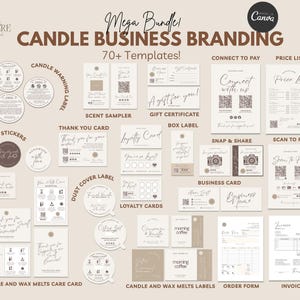Candle Business Branding Kit: DIY Label Templates (Canva Editable Digital Download) -Ari