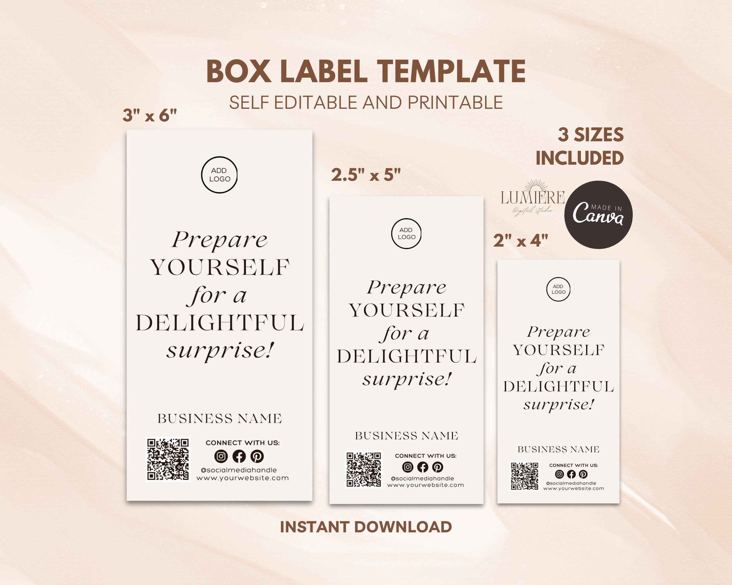 Minimal Box Label Design, Luxury Box Seal Label Template, DIY Packaging ...