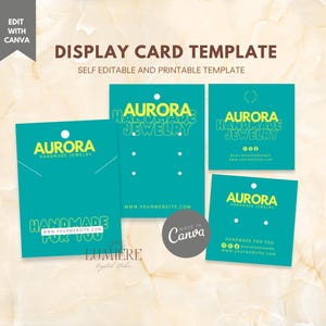 Editable Jewelry Display Card Template, Retro Custom Earring Card Packaging Printable Necklace Display Card Jewelry Business Branding- AUR