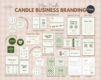 Candle Business Branding Kit, Editable Candle Starter Kit Candle Branding Bundle, DIY Candle Label Design Printable Candle Making Kit -06CBK
