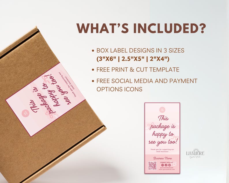 Box Label Design, Custom Box Seal Label Template, DIY Printable ...