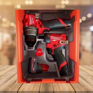 Milwaukee Packout Insert for M12 Drill and Impact | Custom Organizer for Drill, Impact Driver, and Accessories