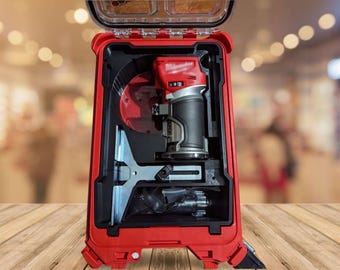 Milwaukee Packout Compact Router Insert | Custom Organizer for Compact Router and Accessories Circle Hex