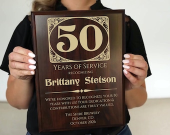 50 Year Work Anniversary Award | Half Century of Legacy-Building Worth This Heirloom Recognition [Shire]